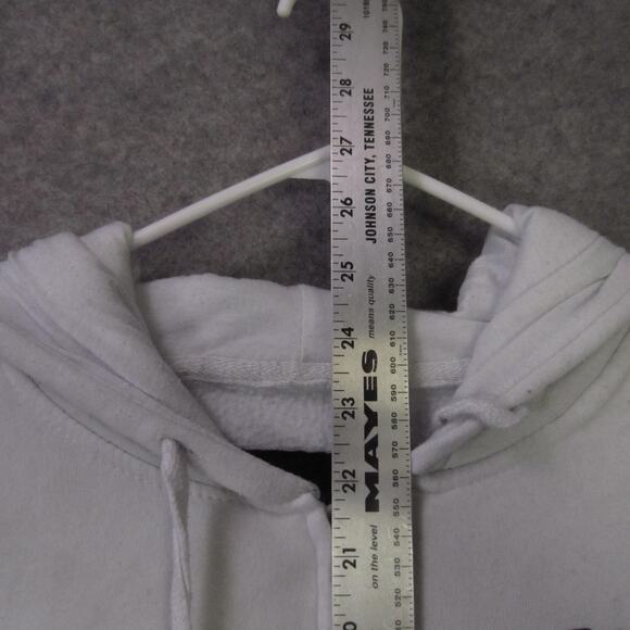 Aeropostale Hoodie Womens Medium White Zip Up Sweatshirt AERO 1987 Graphic - Picture 6 of 16